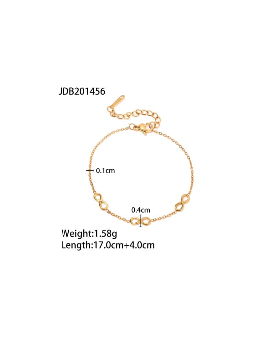 18K Plated Gold Infinity Stainless Steel Bracelet