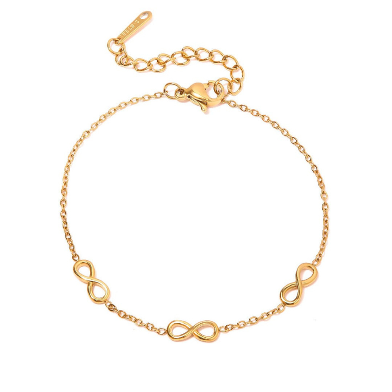 18K Plated Gold Infinity Stainless Steel Bracelet